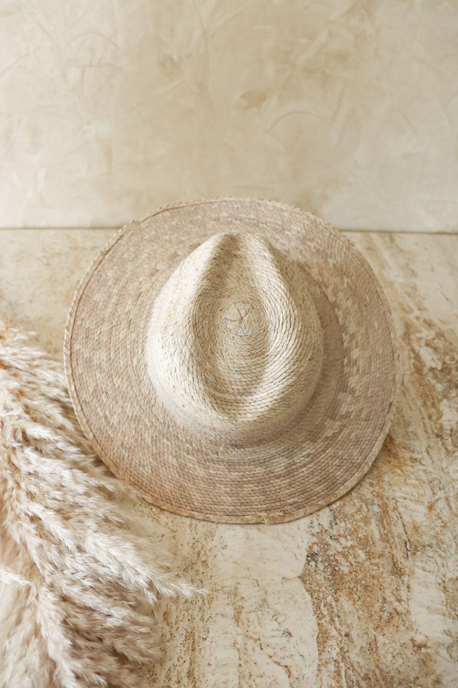 Palm Woven Fedora Wide Rim Hat