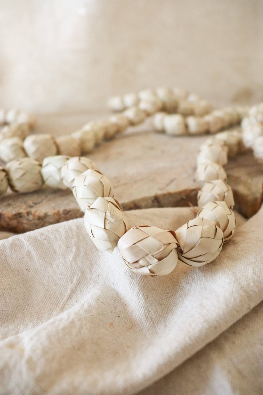 Palm Handwoven Bead Garland Decor - Image 3
