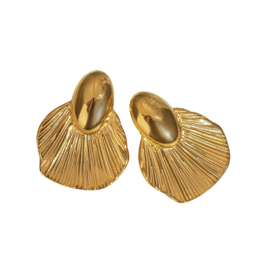 18K GOLD FILLED FLORAL PETAL EARRINGS