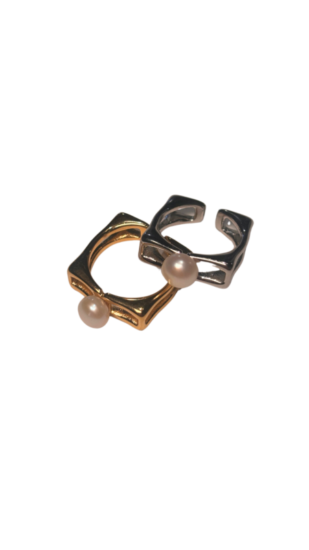 18K GOLD/SILVER FILLES RINGS, FRESH WATER PEARLS, MAXIMALIST JEWELRY